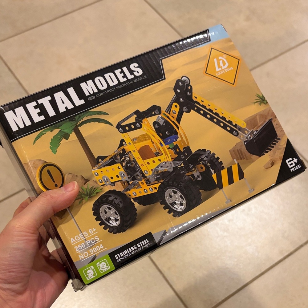 Metal Models Construction Excavator Toy - Yellow and Black
